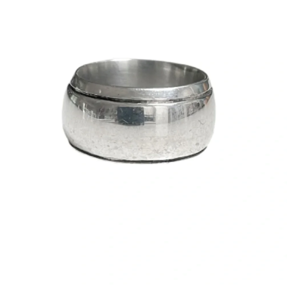 Vintage 925 sterling silver Mexico 1/2” wide band ring size 7